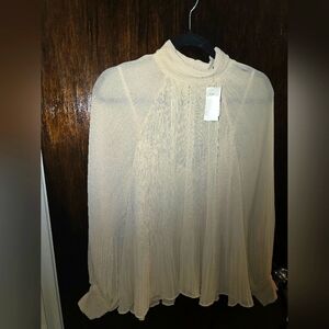Women's Long Sleeve Blouse - NEW - Banana Republic - Cream - Medium
